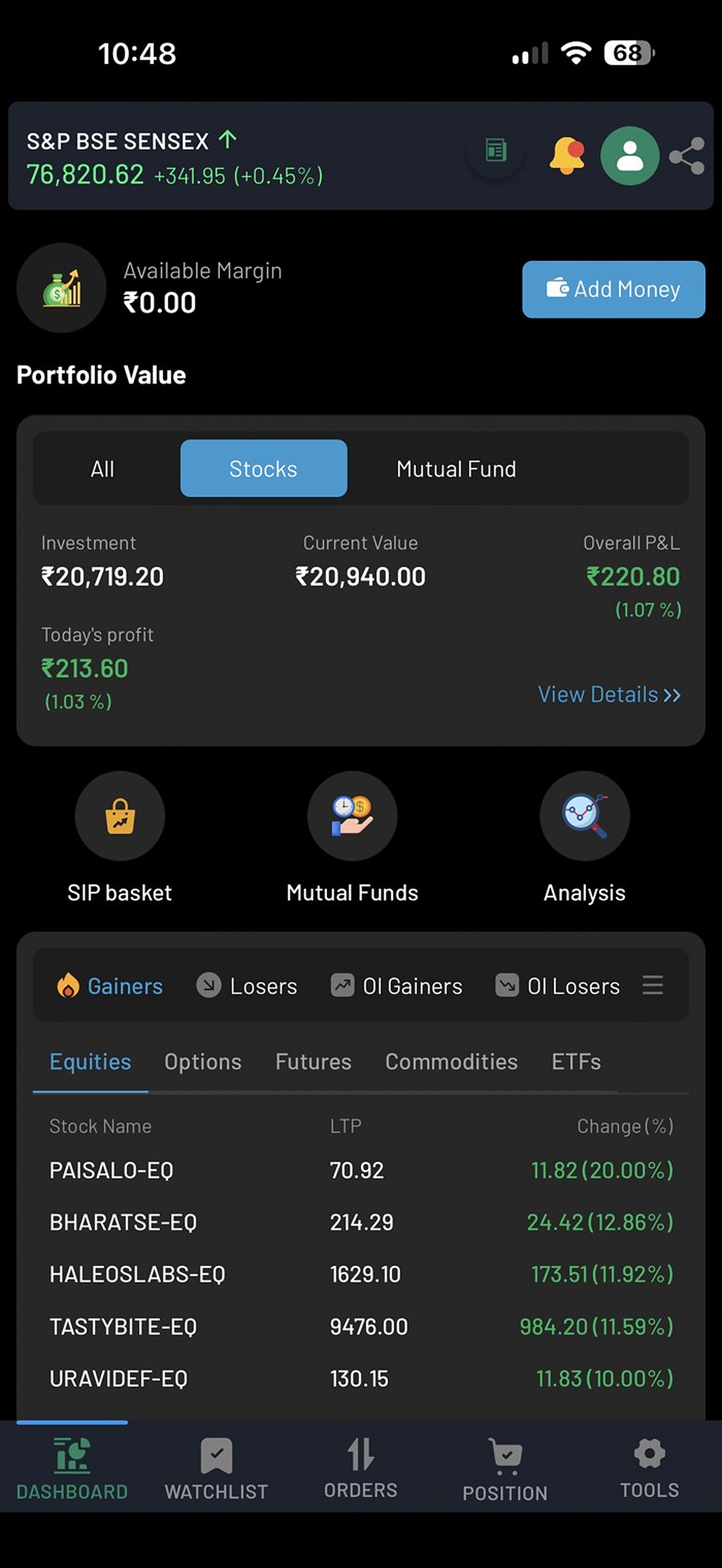 PCJ Invest screen